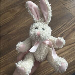 Cream and Pink Plush Bunny Toy